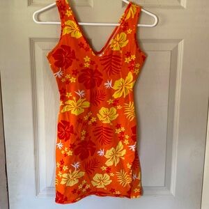 Orange Hawaiian dress